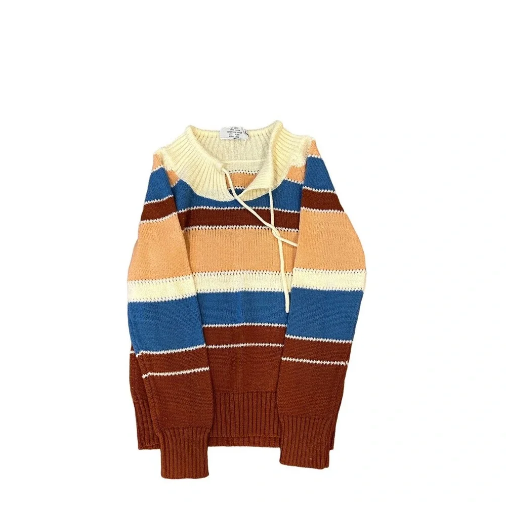 True VTG Kmart Sweater Girls 14‎ Browns Acrylic Pullover 70s 80s